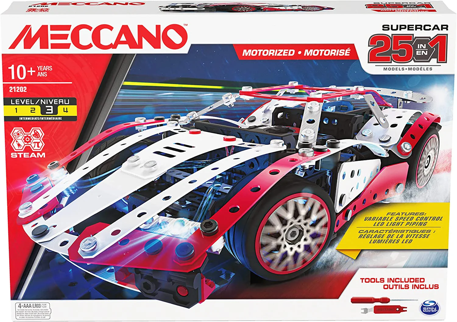 Meccano 25 Multi Model Supercar Set 6062054