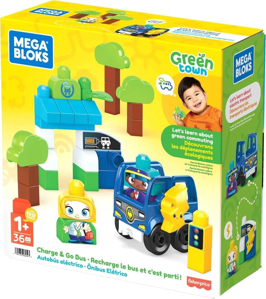 Mega Bloks Green Town Charge & Go Bus HDX90 - Image 5