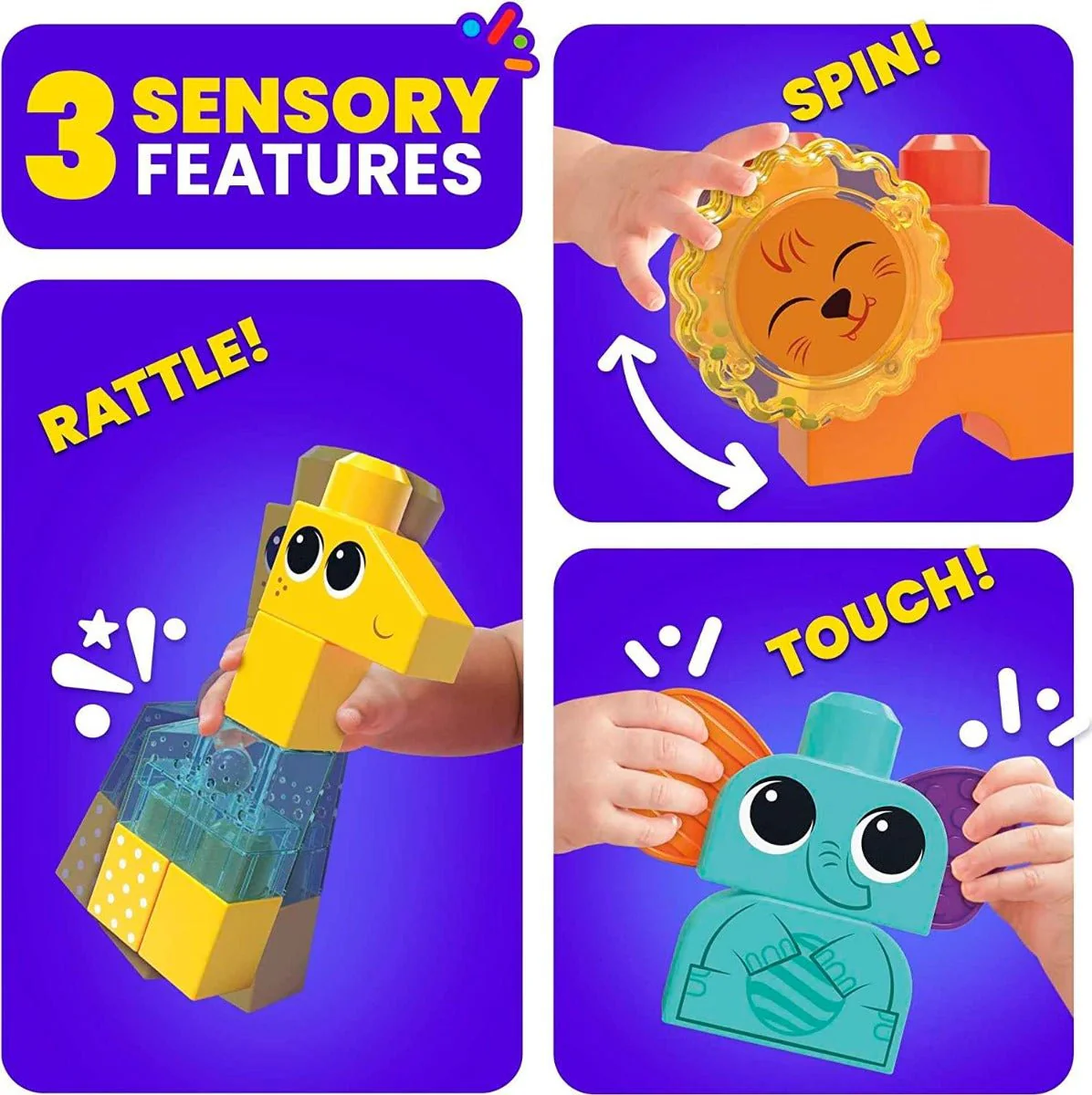 Mega Bloks Sensory Rock 'N Rattle Safari HKN42 - Image 3