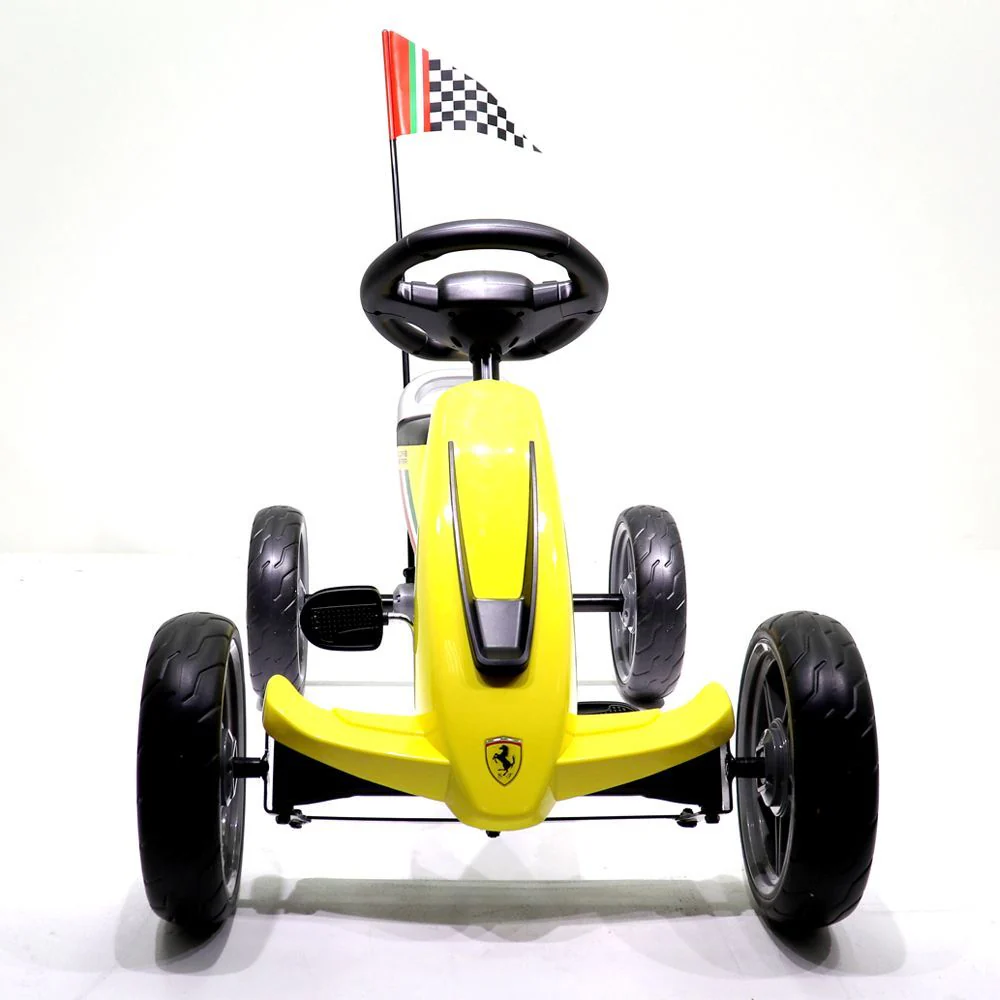 Megastar Licensed Pedal Ferrari Go-Kart Ride-On Car Yellow LB-8931 - Image 2