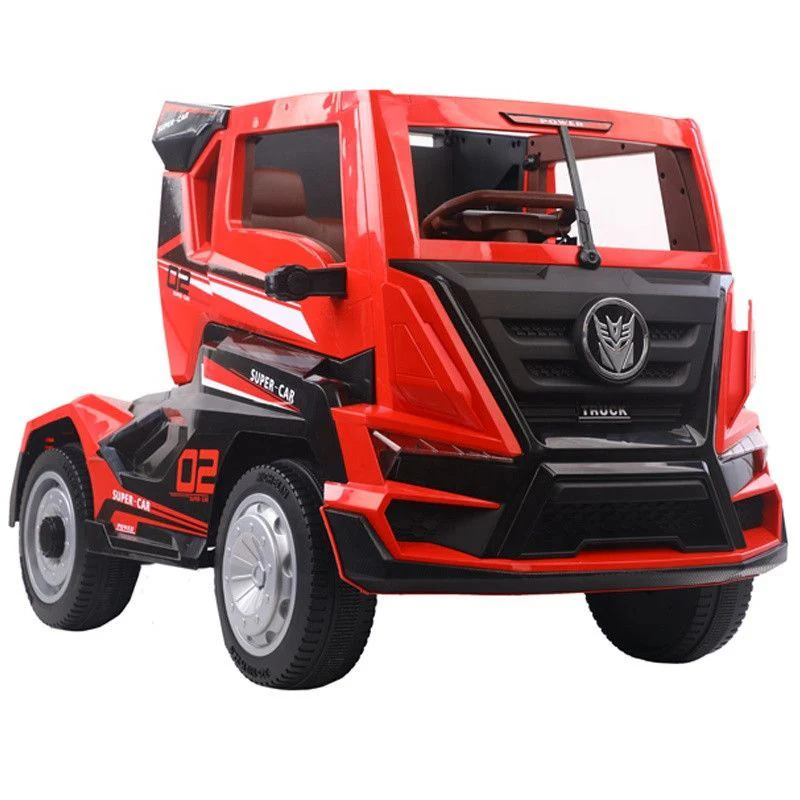 Megastar12V Clunker Truck With Back Trailer Rubber Tyres & Leather Seats Red 2020 - Image 2