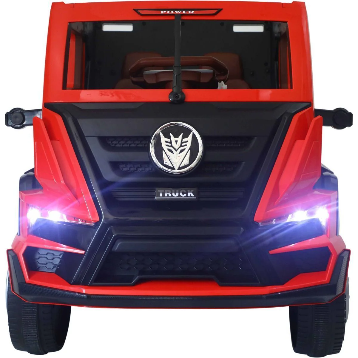 Megastar12V Clunker Truck With Back Trailer Rubber Tyres & Leather Seats Red 2020 - Image 3