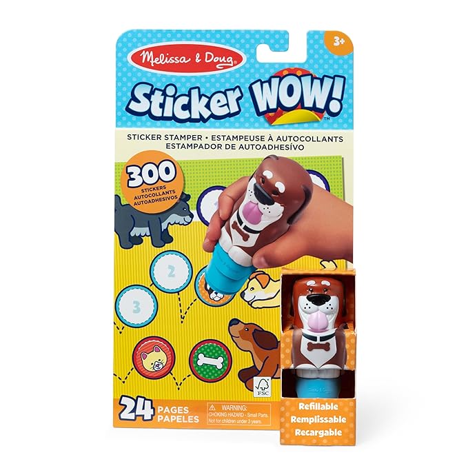 Melissa & Doug Sticker WOW! Dog Bundle Sticker Stamper, Activity Pad & Refill MD50228
