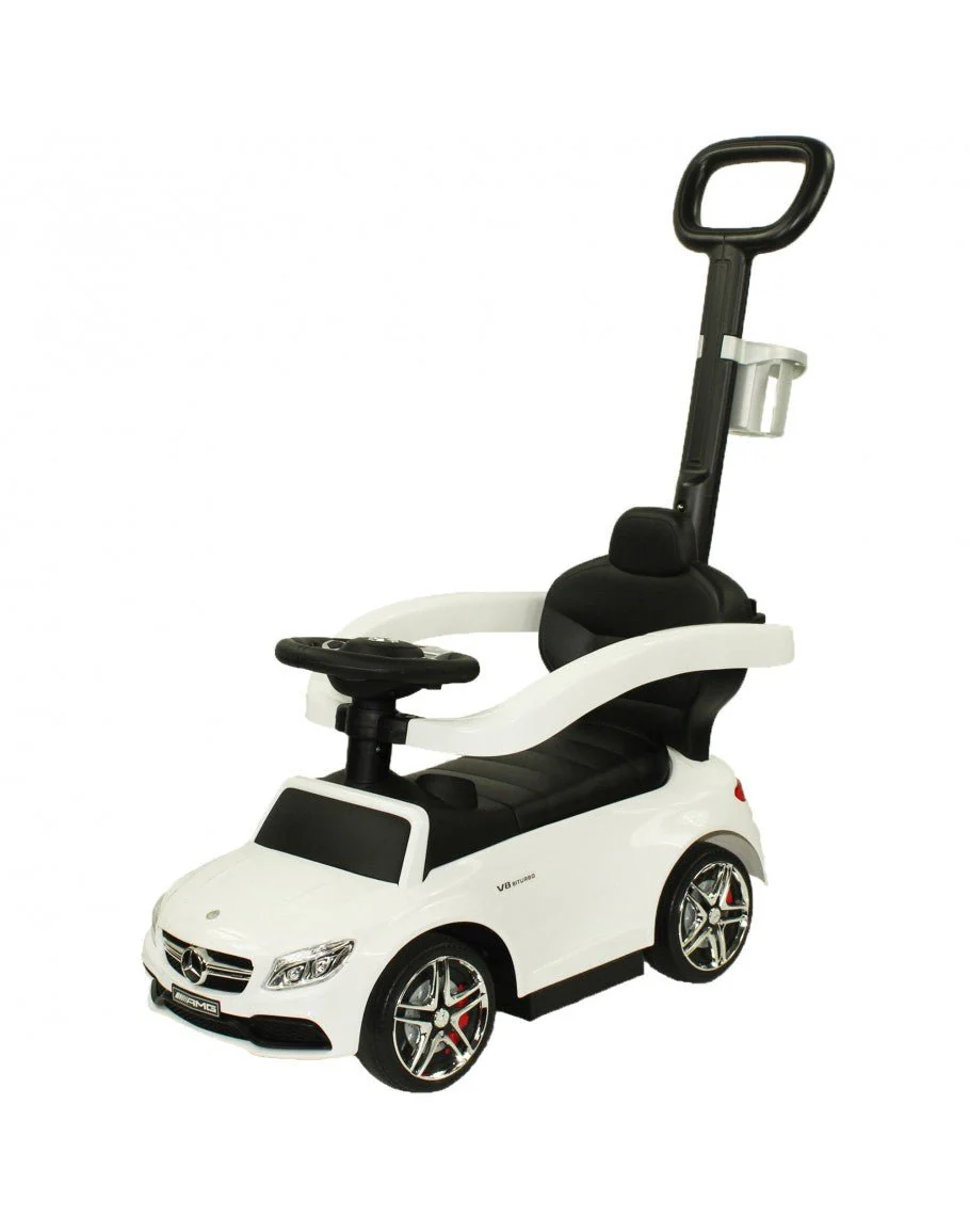 Mercedes-Benz AMG C63 Push Car with Handle White 639-1