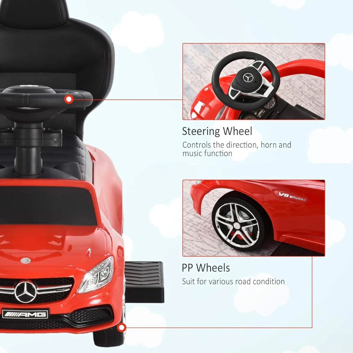 Mercedes-Benz Pushing Car Red 3288 - Image 5