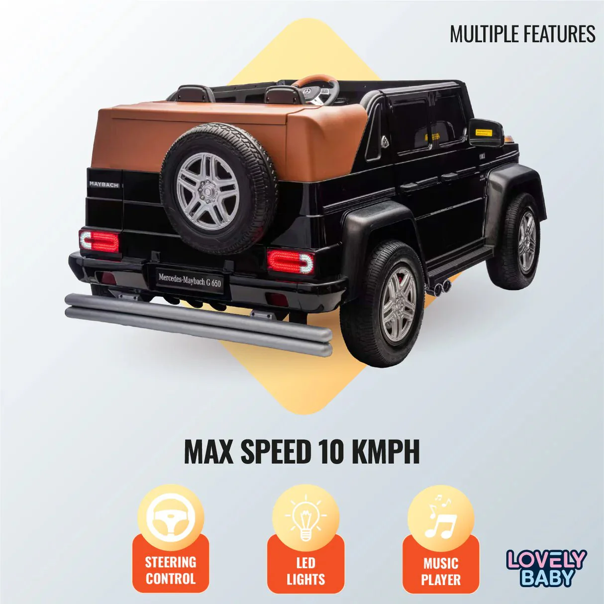 Mercedes-Maybach G650 Ride On 12V/4M Black A1000 - Image 3