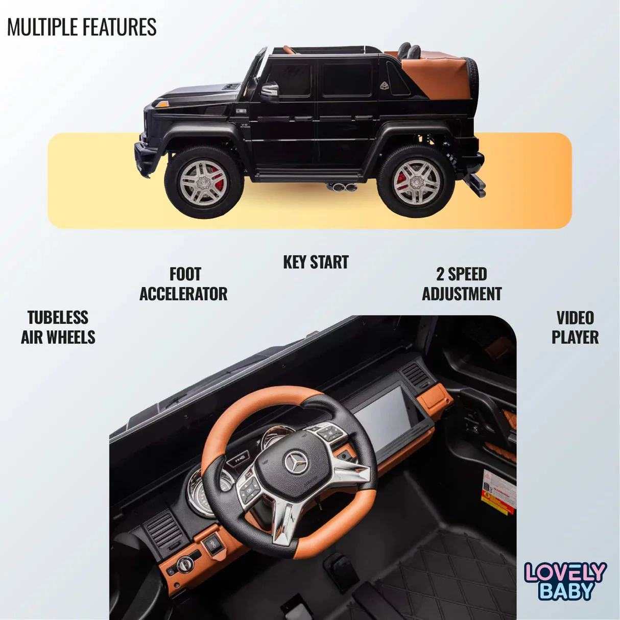 Mercedes-Maybach G650 Ride On 12V/4M Black A1000 - Image 6