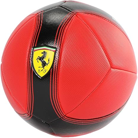 Mesuca Ferrari 5 Machine Sewing Soccer Ball Black Red F661 - Image 2