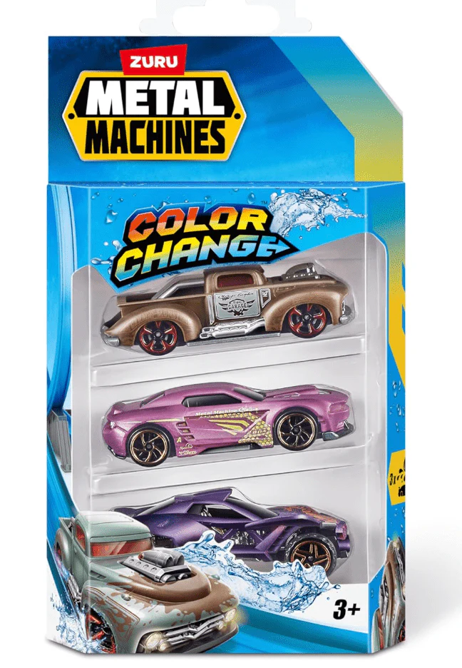 Metal Machines Color Change Car Pack of 3 67101