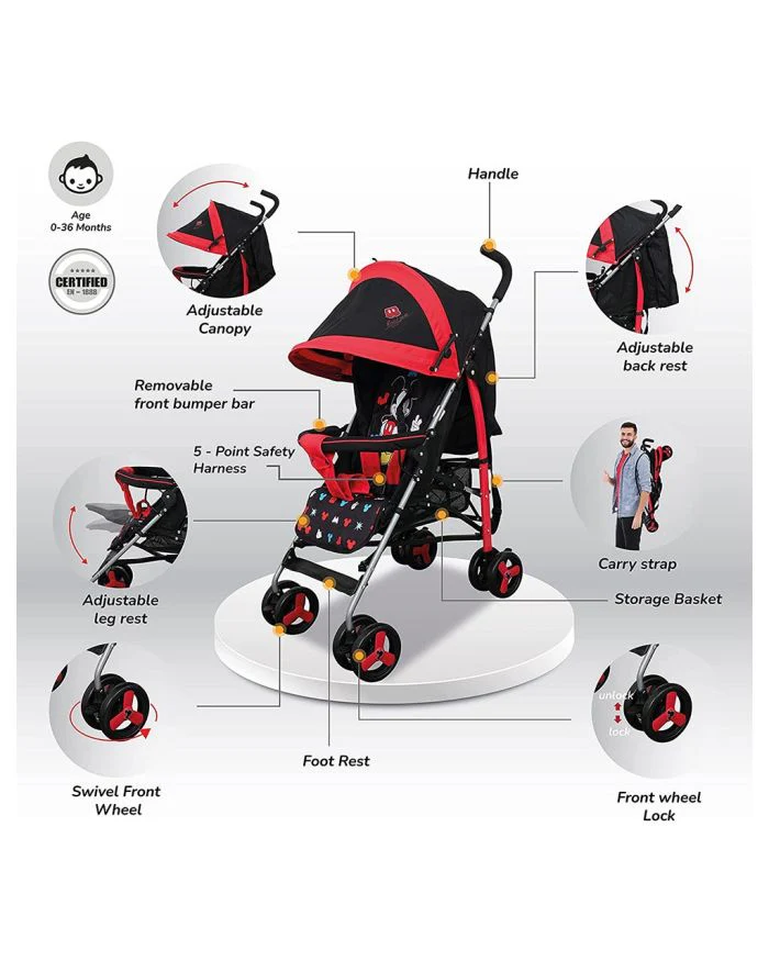 Mickey Buggy Stroller B818B-L MKA - Image 5