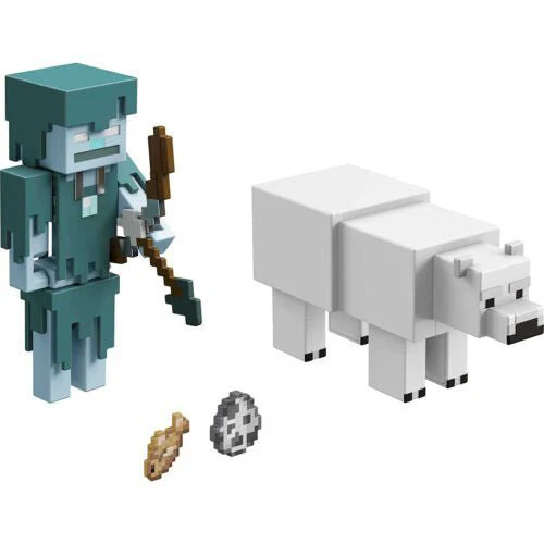 Minecraft Craft-A-Block Action Figure - Stray Vs Polar Bear HGN28/GTT53 - Image 3