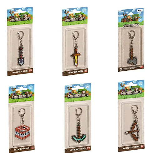 Minecraft Metal Keychains Asst MC6010