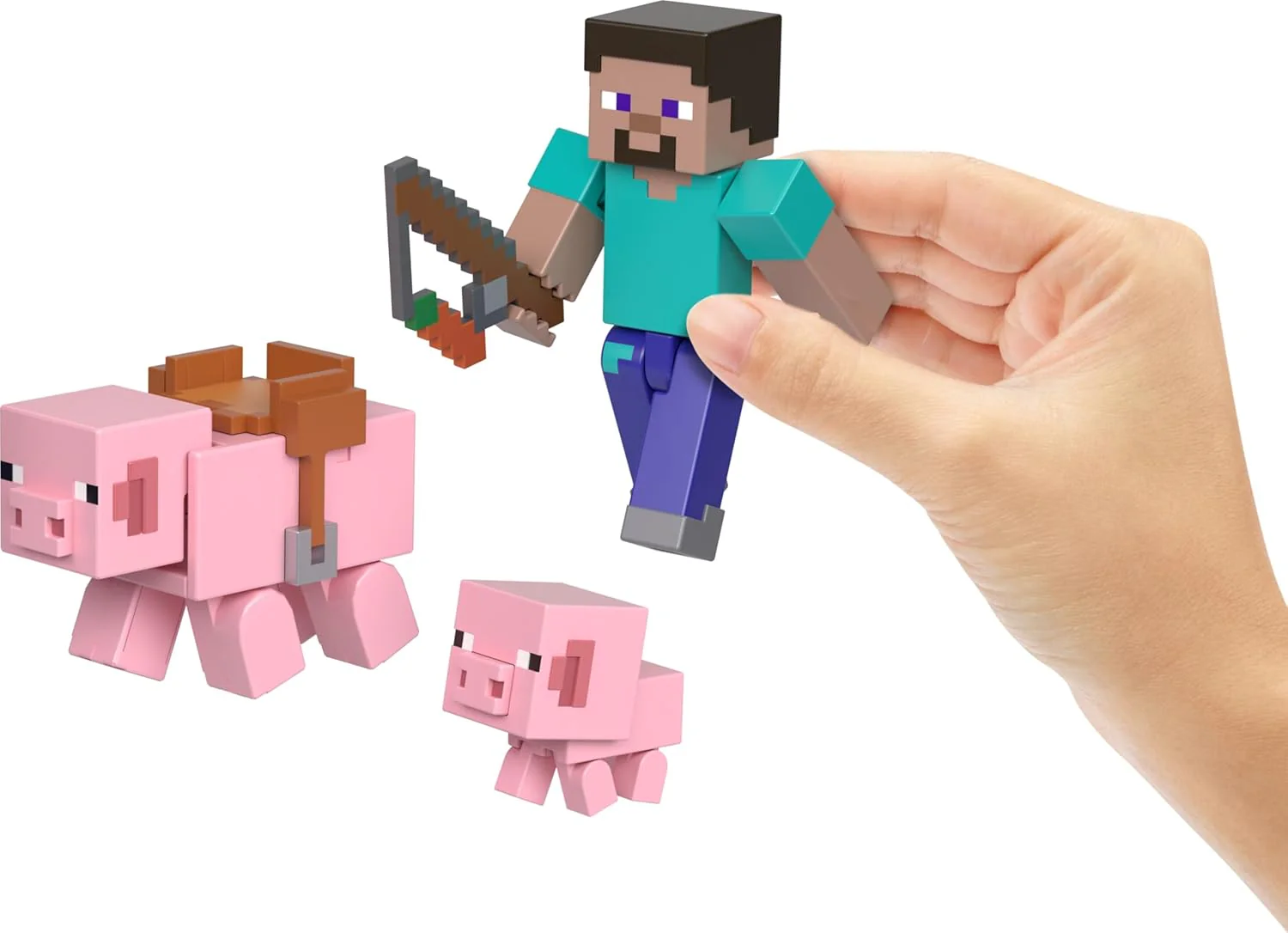 Minecraft Steve & Pigs Action Figure 2-Pack GTT53 - Image 5