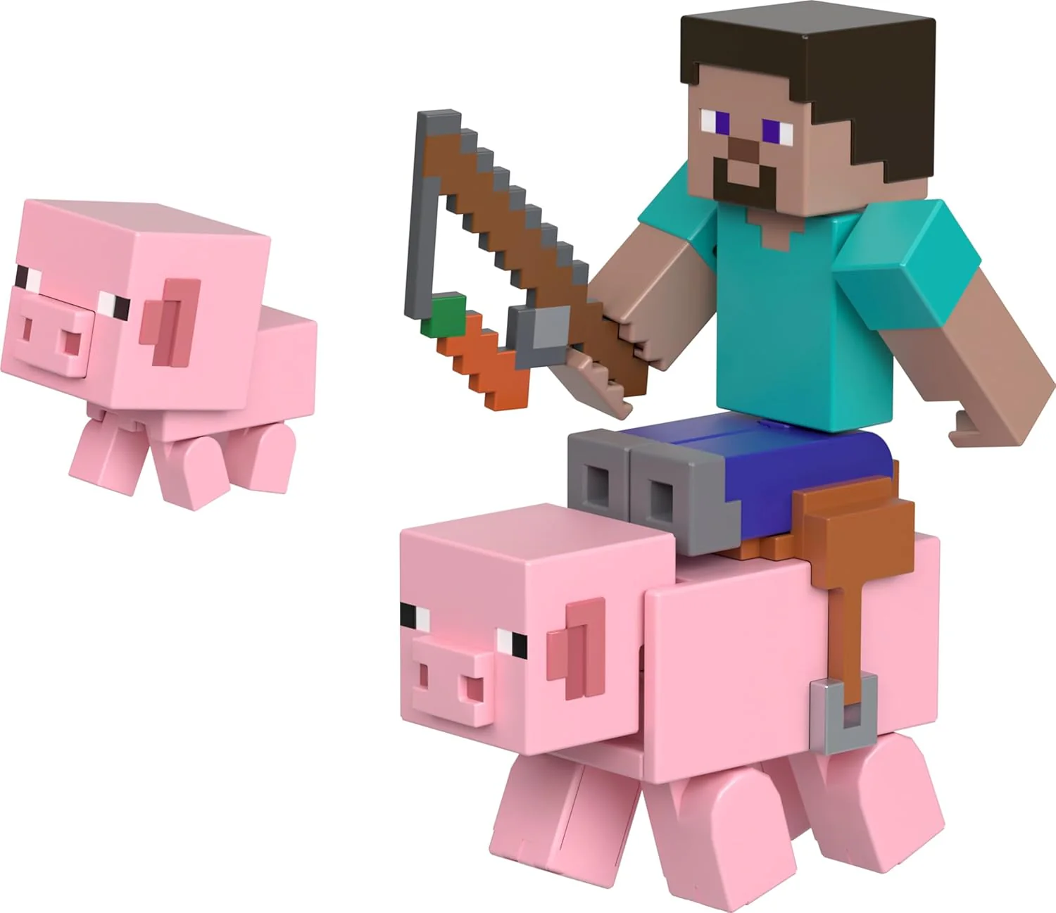 Minecraft Steve & Pigs Action Figure 2-Pack GTT53 - Image 6