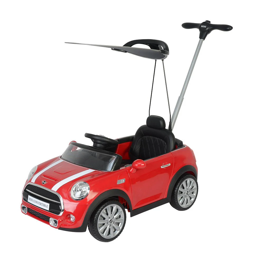 Mini Cooper Licensed Push Car with Shade – Red (Model 3636C)