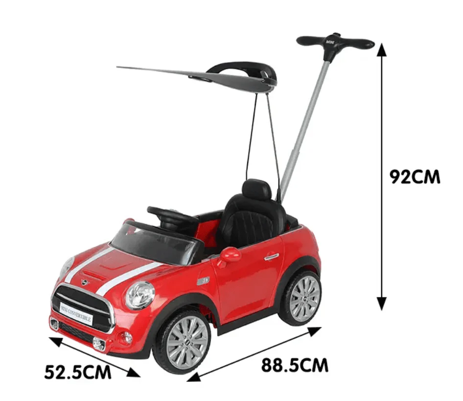 Mini Cooper Licensed Push Car with Shade – Red (Model 3636C) - Image 2