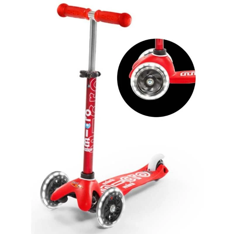 Mini Micro Deluxe LED Scooter Red MMD052 - Image 3