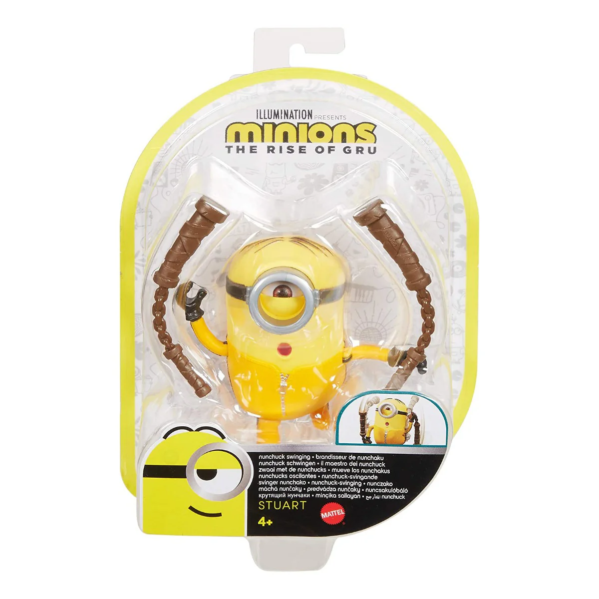 Minions Rise of Gru Nunchuck Swinging Figure Stuart Action Figure GMD90