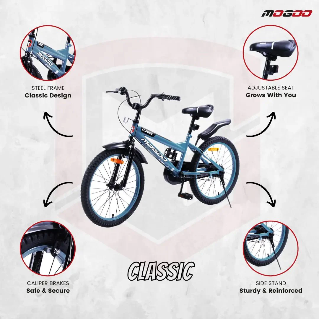 Mogoo Classic 20" Kids Bicycle – Grey - Image 3