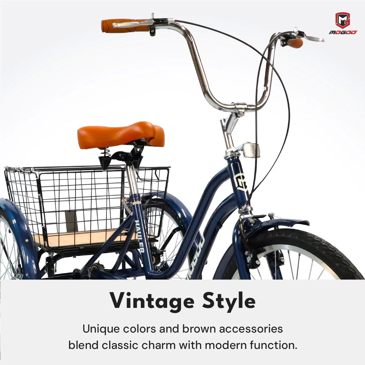 Mogoo Hauler Tricycle 24 Basket Blue - Image 4