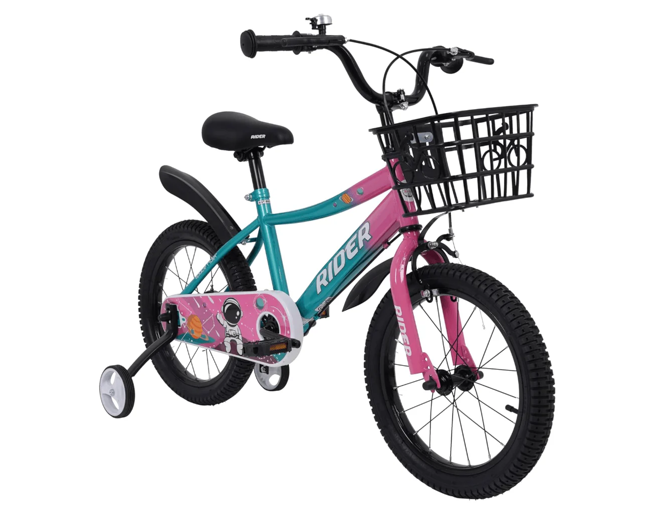 Mogoo Rider 16" Kids Bicycle - Pink & Teal - Image 2