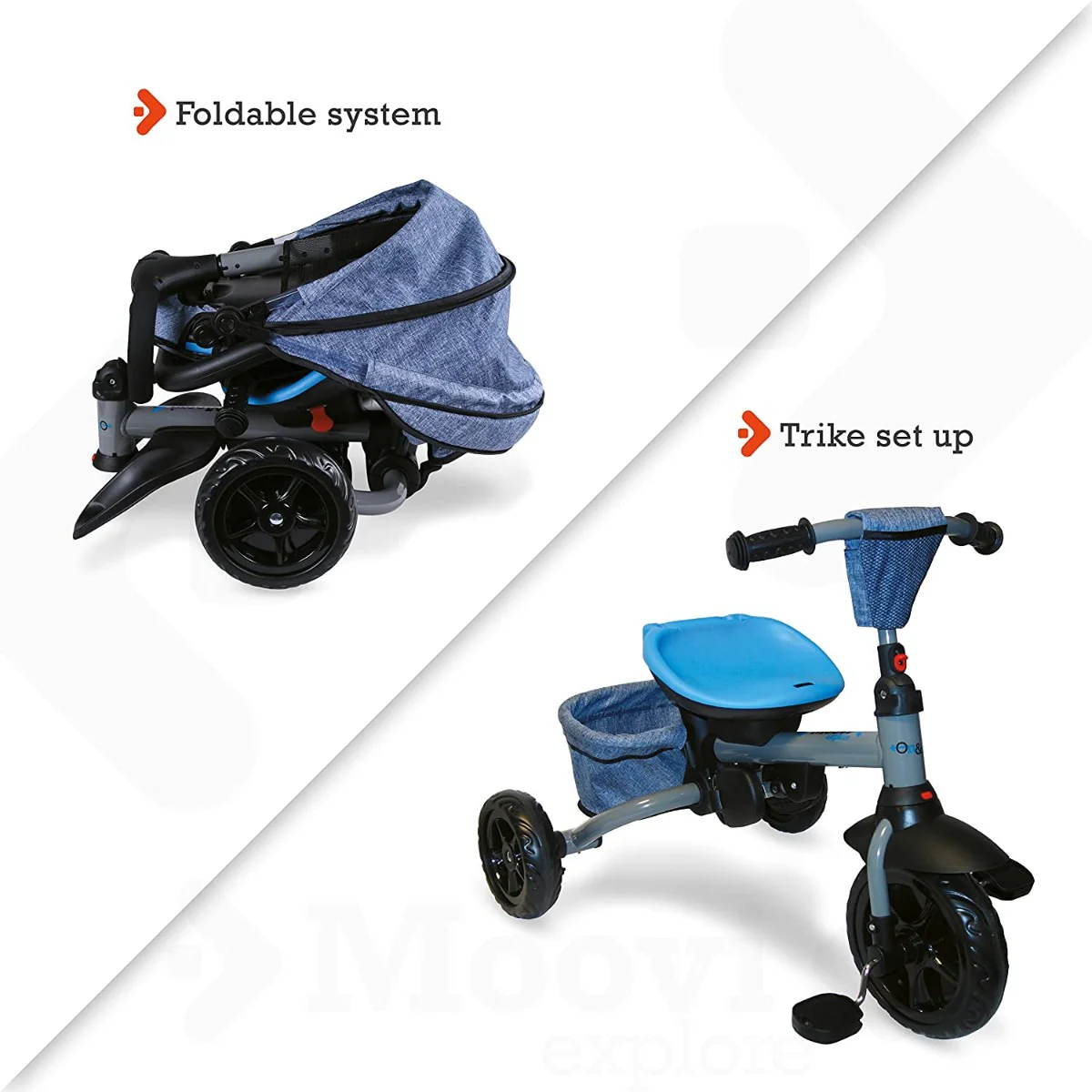 Mondo On & Go Moovi Explore Trike 5n1 Blue 28636 - Image 5