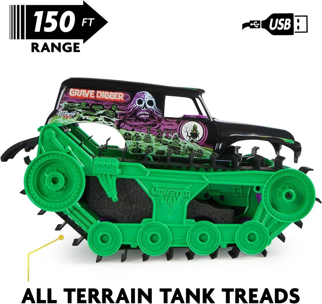 Monster Jam 1:15 RC Grave Digger Trax 6067880 - Image 8