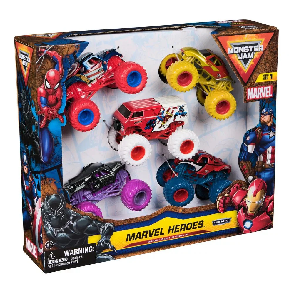 Monster Jam Mini Marvel Vehicle Scale 1:64 Pack of 5 6072344