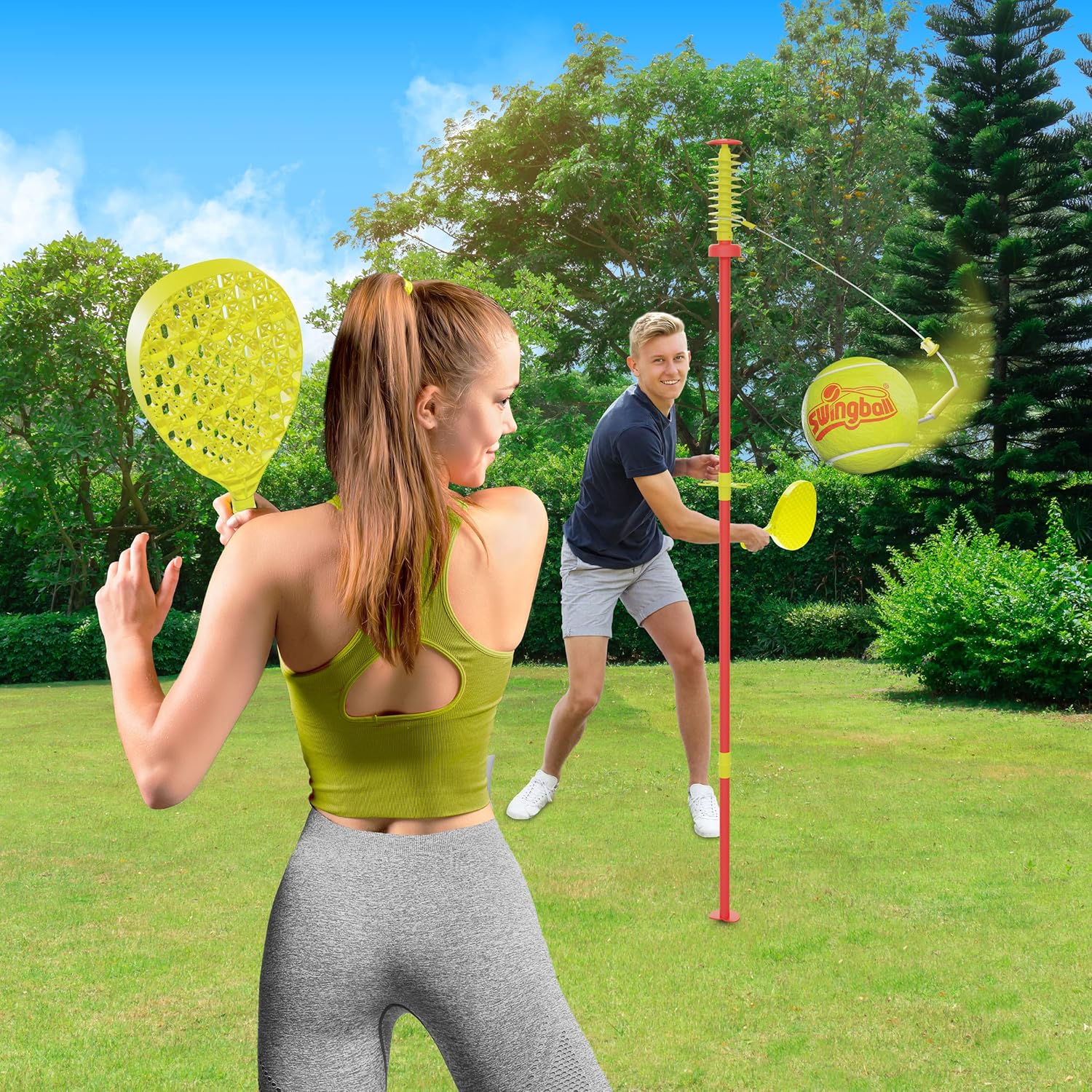Mookie Swingball Classic With Two Airbats And Real Tennis Ball 1.65m 7282 - Image 7