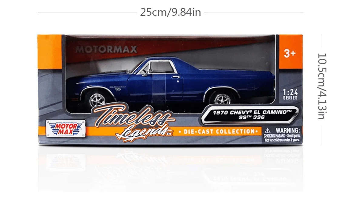 Motor Max 1970 Chevy El Camino SS 396 Blue 1:24 Series 79347 - Image 3