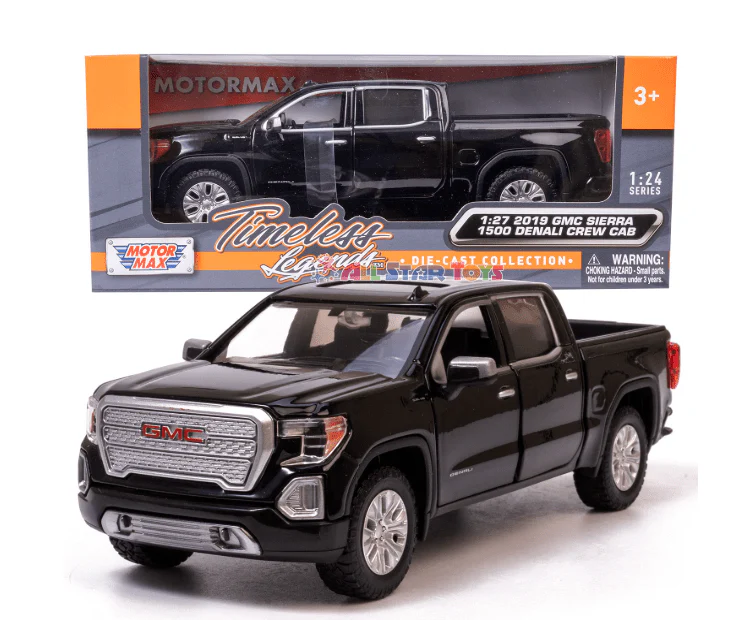 Motor Max 1:27 2019 GMC Sierra 1500 Denali Crew Cab Black 1:24 Series 79362