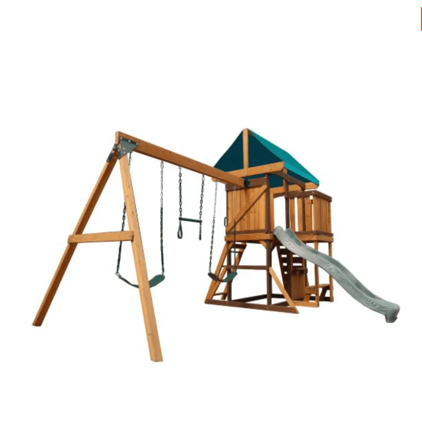 Mount Peak - Logan Swing Set & Playhouse with balcony MP76142 - Image 2