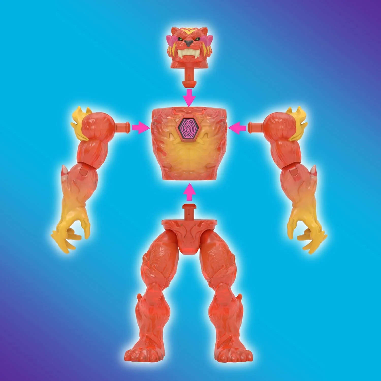 MrBeast Lab Hybrids Mega Pack – Mix & Match Fusion Action Figure Set with 5 Figures, Mega Torso Panther & Water-Reveal Experiment | 30+ Beasts to Collect - Image 4