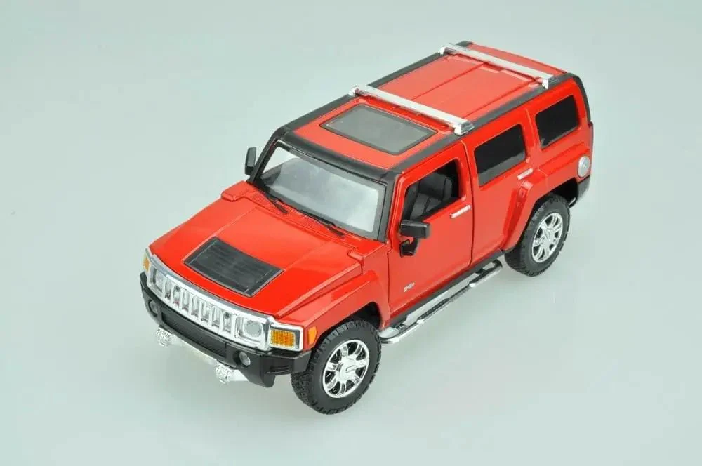 MSZ 1:24 Hummer H3 Die-Cast Car – Red & Yellow - Image 3
