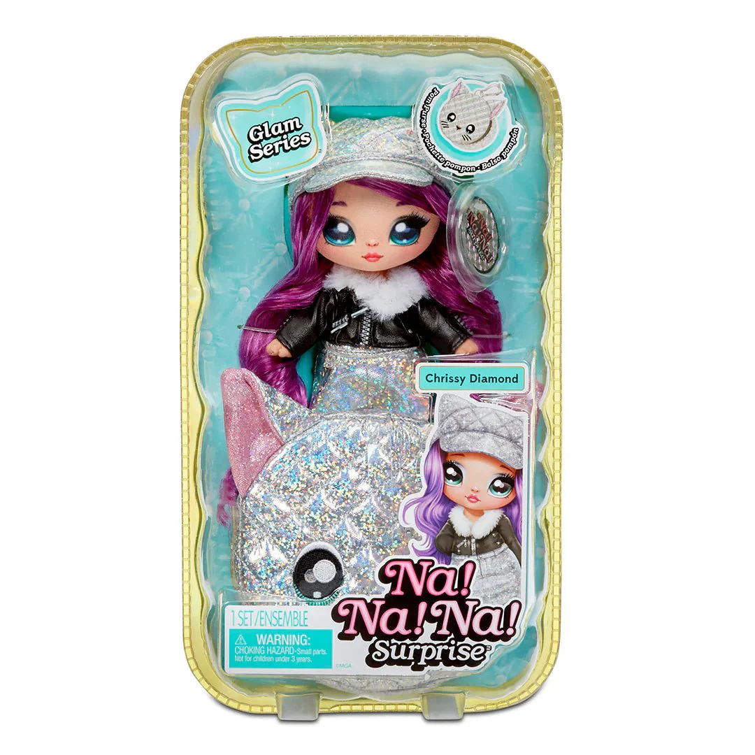 Na! Na! Na! Surprise 2-in-1 Pom Doll Glam Metallic Series 1 Chrissy Diamond 575405/MGA-575146 - Image 2