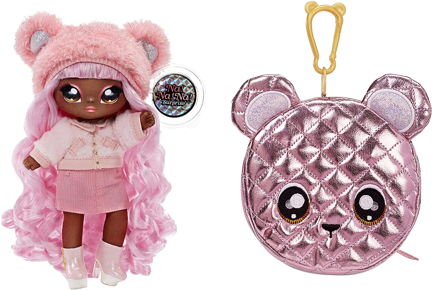 Na! Na! Na! Surprise 2-in-1 Pom Glam Cali Grizzly with Metallic Purse MGA-575139