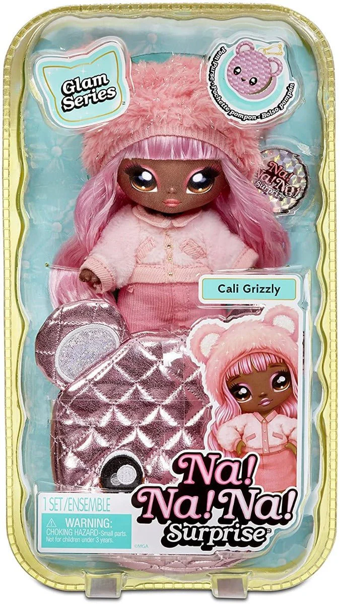 Na! Na! Na! Surprise 2-in-1 Pom Glam Cali Grizzly with Metallic Purse MGA-575139 - Image 4