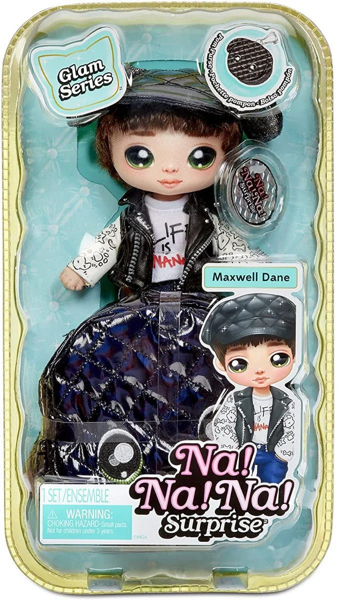 Na! Na! Na! Surprise 2-in-1 Pom Glam Maxwell Dane with Metallic Purse MGA-575139