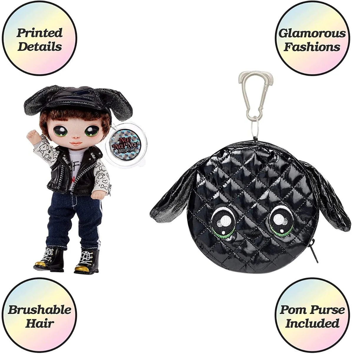 Na! Na! Na! Surprise 2-in-1 Pom Glam Maxwell Dane with Metallic Purse MGA-575139 - Image 4