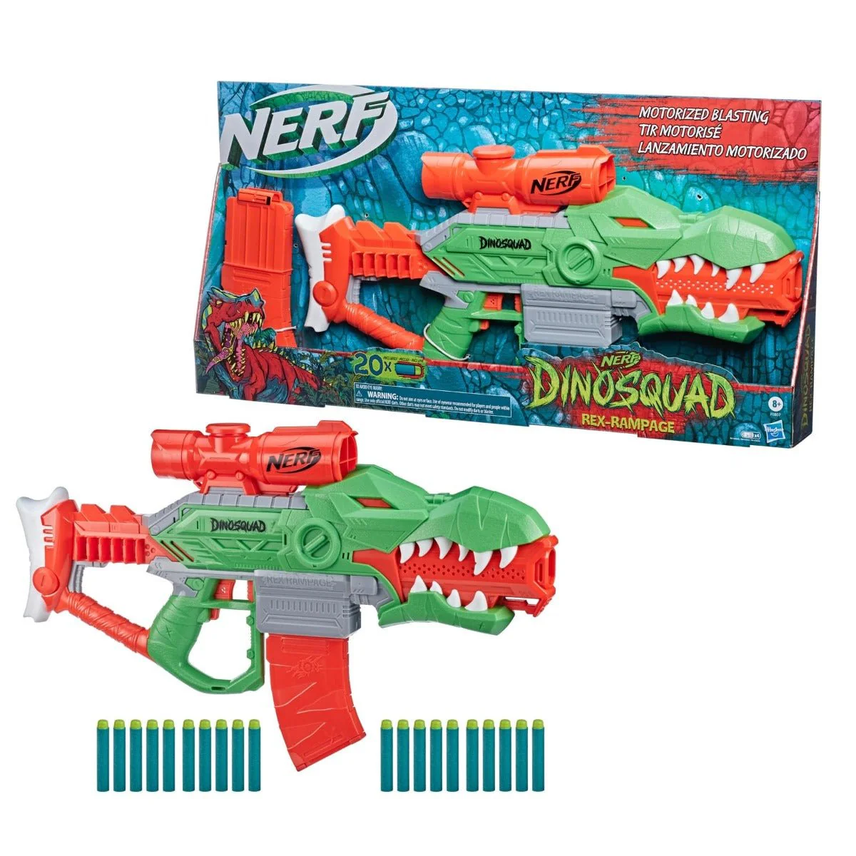 Nerf DinoSquad Rex-Rampage Motorised Dart Blaster F0807 - Image 4