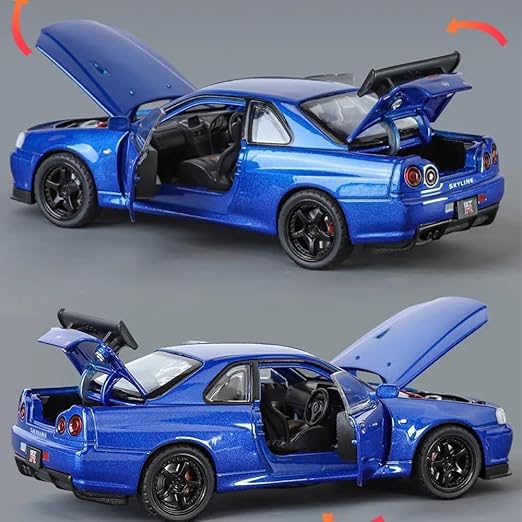 Pullback Nissan GTR R34 Skyline Die-Cast 1:18 Scale Asstd. 1900-460 - Image 2