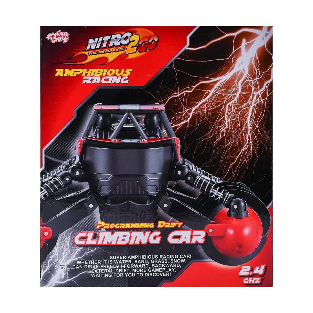 Nitro2Go RC Climbing Car – 360° Rotating 4WD Stunt Vehicle with Remote Control, 90 Min Playtime, Red (N2G-698060) - Image 5