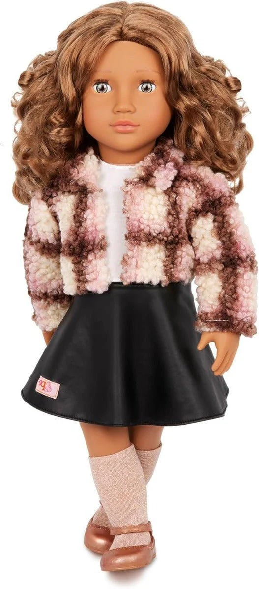 Our Generation Ana Doll With Plaid Shacket And Leather Skirt - Image 2