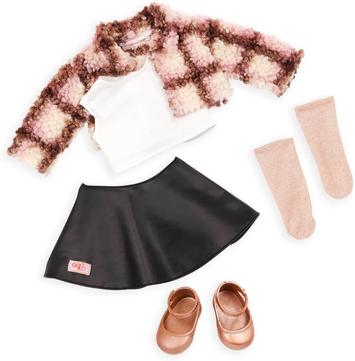 Our Generation Ana Doll With Plaid Shacket And Leather Skirt - Image 3