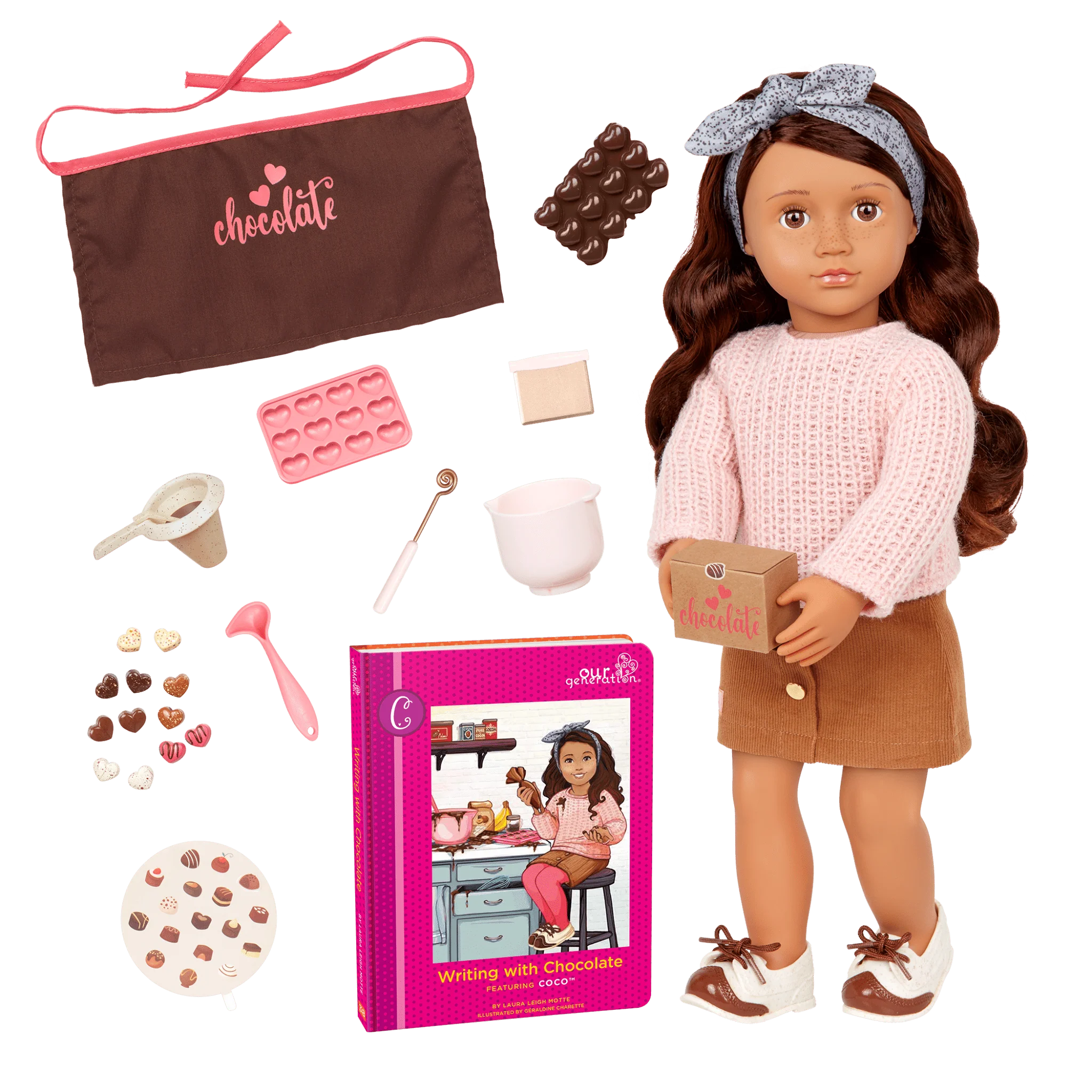 Our Generation Deluxe Chocolate Doll With Book, Coco BD31423Z - Image 9