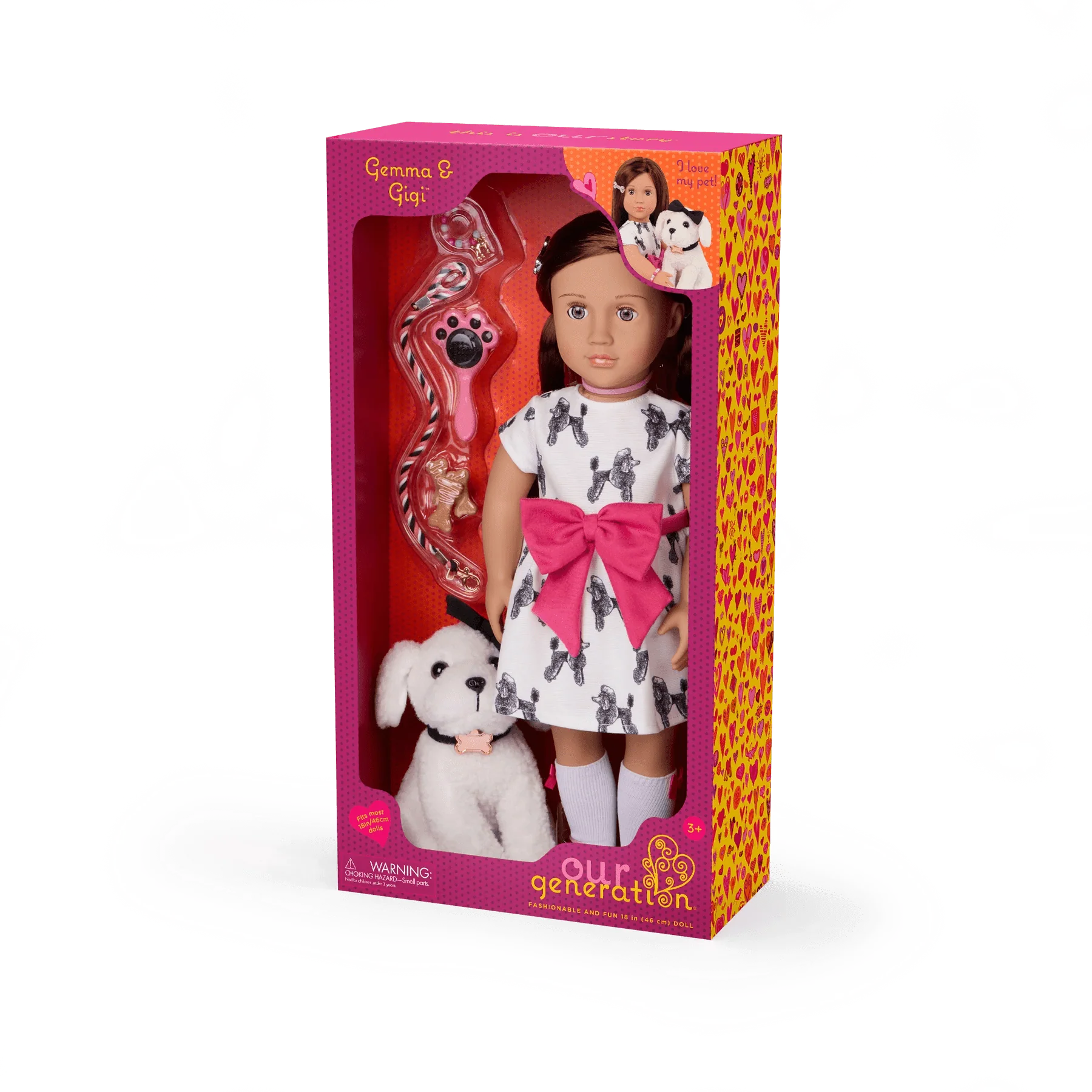 Our Generation Doll With Bow Dress And Pup Gemma & Gigi BD31588Z