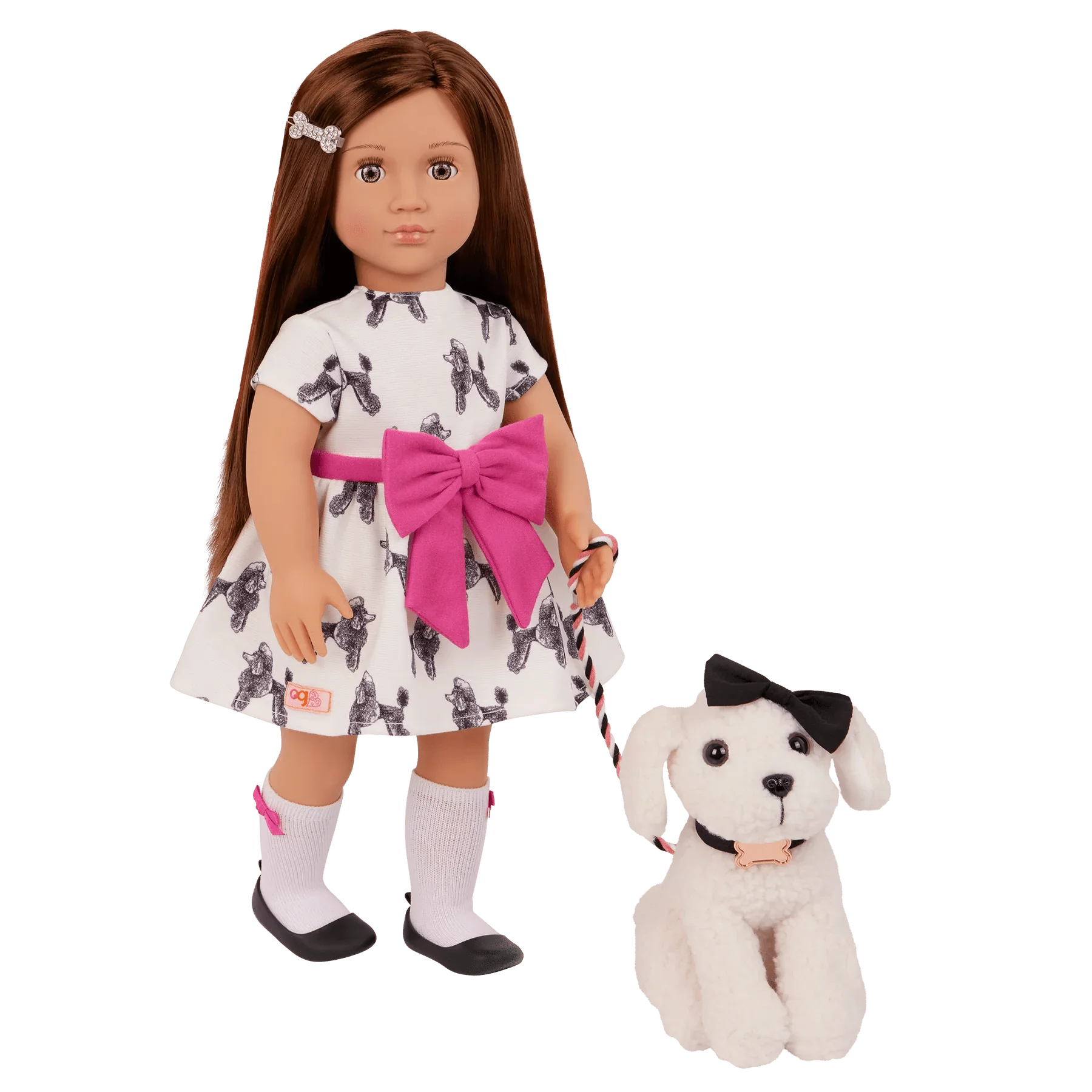 Our Generation Doll With Bow Dress And Pup Gemma & Gigi BD31588Z - Image 3