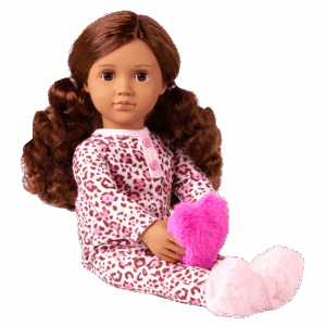 Our Generation Doll With Leopard Pajama & Heart Pillow, Gracia BD31739Z - Image 2
