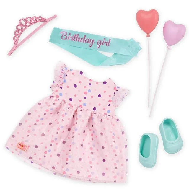 Our Generation Esmi Doll With Frilly Party Dress And Shoes