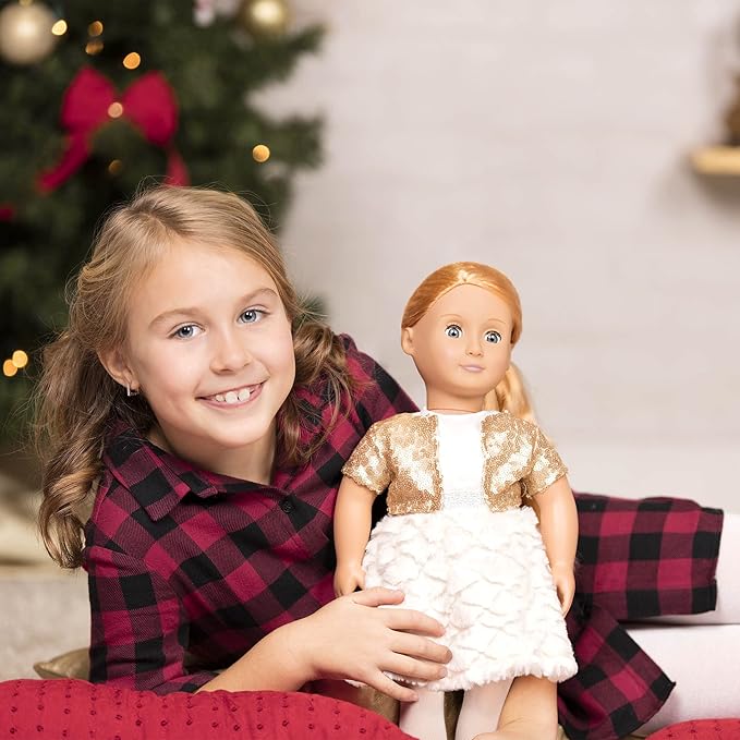 Our Generation Holiday Doll With Sequin Dress BD31717Z - Image 5